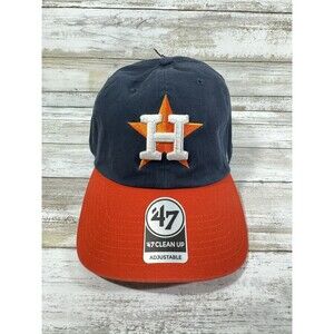 '47‎ Brand Houston Astros Clean Up Adjustable Dad Hat Cap Strapback Blue Orange